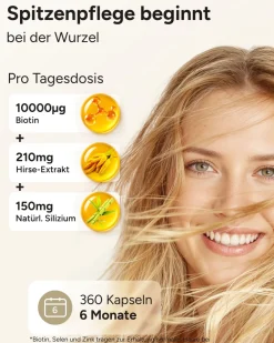 ® Rapunzel Haarkapseln - Haarvitamine mit Biotin Zink Selen Hirse - 26 Inhaltsstoffe>plantomol Discount