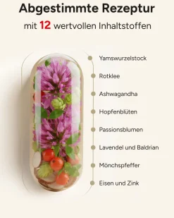 ® Wechseljahre Kapseln für Hormon Balance mit B6 Yams Rotklee & Mönchspfeffer - Meno|plantomol