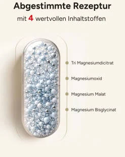 ® 4x Magnesium Komplex - Magnesium-Kapseln mit Magnesium Bisglycinat & Magnesium Glycinat|plantomol Outlet