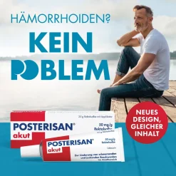 akut Hämorrhoidensalbe (Lidocain) bei starkem Juckreiz, Schmerzen im Analbereich, 50 g Salbe|Posterisan Hot