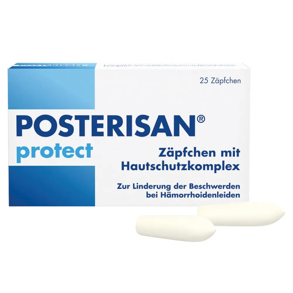 protect Hämorrhoidenzäpfchen bei Reizungen, als Hautschutz und zur Prophylaxe, 25 Stk>Posterisan Clearance