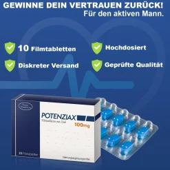 Potenziax® 100mg Filmtabletten - für den aktiven Mann><noscript><img width=