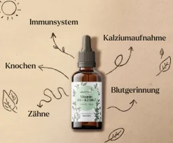 Premium Vitamin D3+K2: 1000 IE hergestellt in Österreich> Hot
