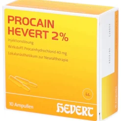 PROCAIN Hevert 2% Injektionslösung Ampullen>