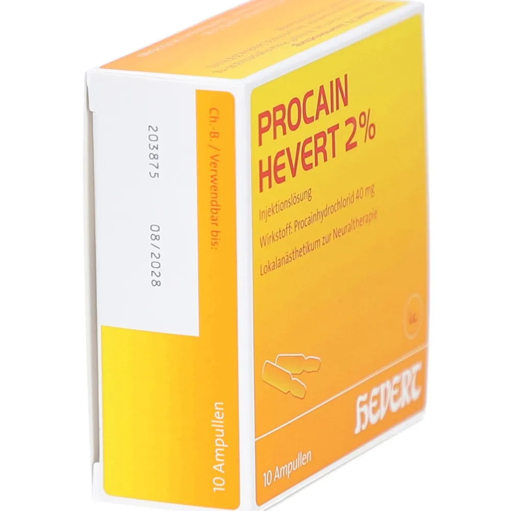 PROCAIN Hevert 2% Injektionslösung Ampullen>