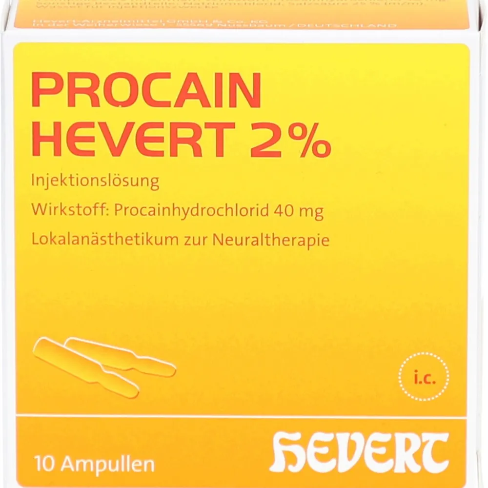 PROCAIN Hevert 2% Injektionslösung Ampullen>