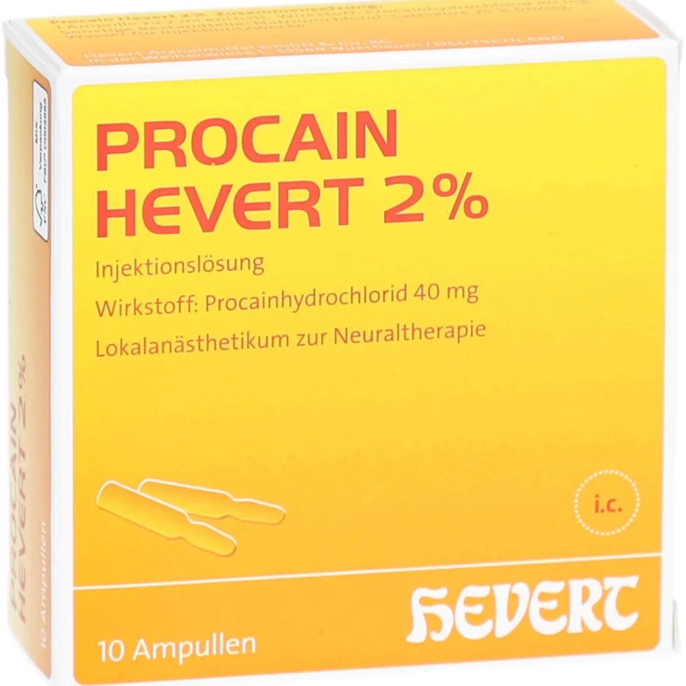 PROCAIN Hevert 2% Injektionslösung Ampullen>