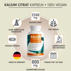- Kalium Kapseln - 2240 mg Kaliumcitrat pro Tag - Kapseln>ProFuel Best