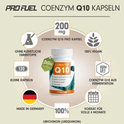 - Q10 Kapseln hochdosiert 120x mit 200mg Coenzym Q10 pro Kapsel|ProFuel Sale