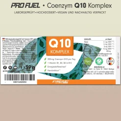 - Q10 KOMPLEX Kapseln hochdosiert - Coenzym Q10  mit 200mg Coenzym Q10 + Vitamin B12|ProFuel Discount