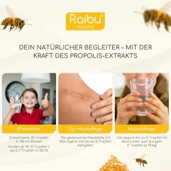 Propolis 30% Tropfen alkoholfrei - Bee Propolis Extrakt für Kinder & Erwachsene -|Raibu Clearance