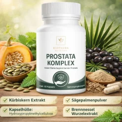 Prostata Komplex bei Frauen & Männer | HOCHDOSIERT mit 1000 mg Kürbiskernextrakt><noscript><img width=
