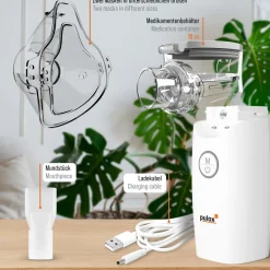 IN-100 Inhalator - Elektrischer Nebulizer Vernebler, wiederaufladbar für Kinder & Erwachsene>pulox Clearance
