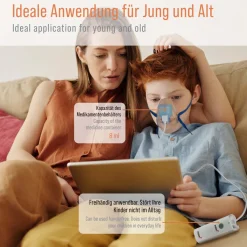 IN-200 Vapo Portabler Vernebler Nebulizer Inhalationsgerät mit Maske für Erwachsene und Kinder><noscript><img width=