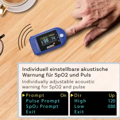 PO-200A Set - Finger-Pulsoximeter - Blau><noscript><img width=