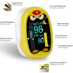 PO-210B - Akkubetriebenes Kinderpulsoximeter mit Warnfunktion>pulox Online