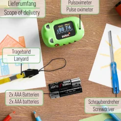 PO-230 - Finger-Pulsoximeter für Kinder - Grün><noscript><img width=