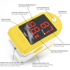PO-100 Solo - Finger-Pulsoximeter - Gelb|pulox Online