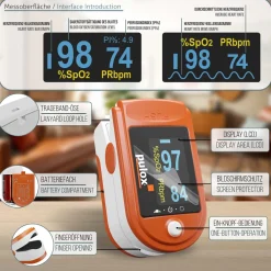 PO-200 Solo - Finger-Pulsoximeter - Orange>pulox Hot