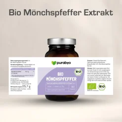 Purabyo Bio Mönchspfeffer | 4:1 Extrakt Vitex Agnus Castus | im Glas| Outlet
