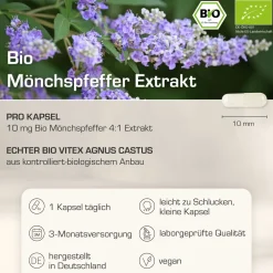 Purabyo Bio Mönchspfeffer | 4:1 Extrakt Vitex Agnus Castus | im Glas| Outlet