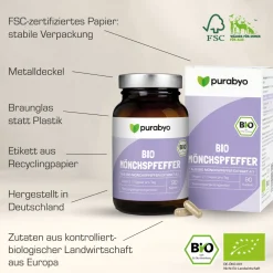 Purabyo Bio Mönchspfeffer | 4:1 Extrakt Vitex Agnus Castus | im Glas| Outlet
