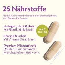 Meno Balance | Wechseljahre Kapseln | Yamswurzel & Mönchspfeffer | vegan|Puriafam Sale