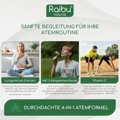 Lungenkraut Kapseln mit NAC, Königskerzen & Vitamin C|Raibu New