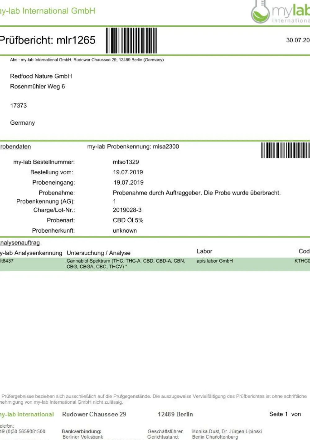 ® CBD ÖL 5%|Redfood