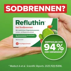Refluthin® bei Sodbrennen - Fruchtgeschmack - Schnelle Hilfe bei Reflux - Schützt die Speiseröhre - gut verträglich - Jetzt 20% mit dem Code schwabe20 sparen*> Hot