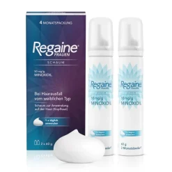 Frauen Schaum mit Minoxidil bei erblich bedingtem Haarausfall - Jetzt 20% mit dem Code 20 sparen*|Regaine Clearance