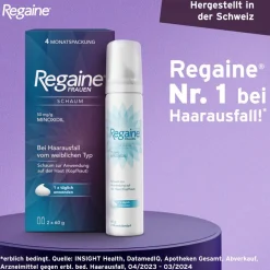 Frauen Schaum mit Minoxidil bei erblich bedingtem Haarausfall - Jetzt 20% mit dem Code 20 sparen*|Regaine Clearance