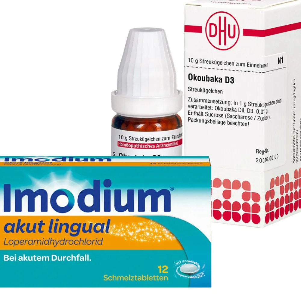 Reise-Set lingual + Okoubaka D3|Imodium akut Clearance