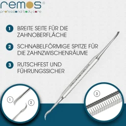 Zahnradierer, Zahnsteinentferner & Dentalspiegel Set|Remos Best