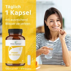 Vitamin D3 + K2 Osteo 2.000 I.E. Vitamin D3 + 80 µg Vitamin K2|R(h)ein Nutrition Online