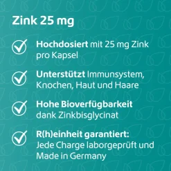 Zink 25 mg Immunsystem Plus|R(h)ein Nutrition Hot