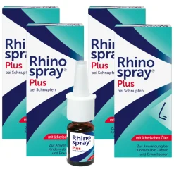 Rhinospray plus 4x 10ml I schnelle Hilfe bei Schnupfen I befreit bis zu 10 Stunden wirksam> New