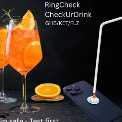 RingCheck CheckUrDrink - Schnelltest zum Nachweis von K.O.-Tropfen, Drink Check Test| Outlet