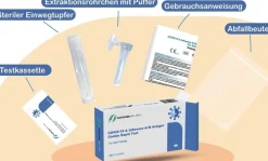 Safecare 3in1 Influenza A+B COVID-19 Antigen Combo Schnelltest + Gratis BLT Desinfektionsmittel| New
