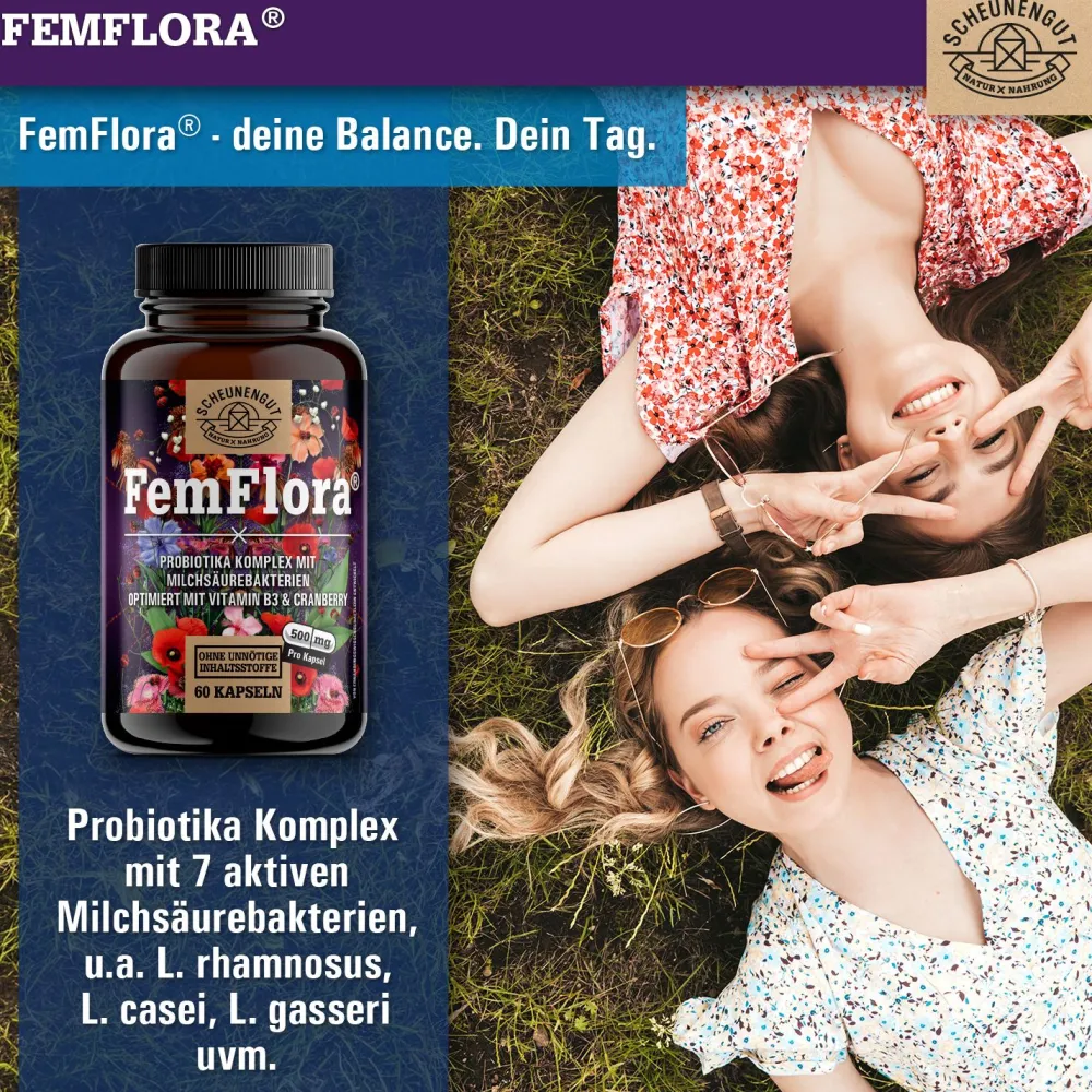 ® FemFlora® | Intimflora Komplex mit 7 Milchsäurebakterien | auch für den Akutfall>SCHEUNENGUT