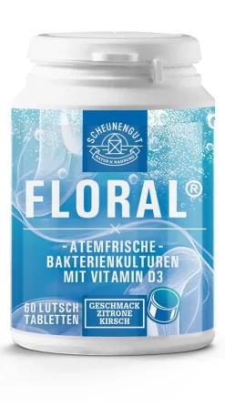 Scheunengut® Floral - Atemfrische mit L. salivarius und Vitamin D3 | Kirsch-Zitrone Geschmack|