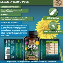® LEBER INTENSO+ | Extra starker Leber Komplex mit Cholin | für Stoffwechsel & Leber 🌿|SCHEUNENGUT Discount