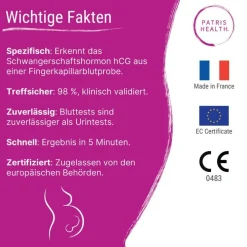 Schwangerschaftstest Blut – hCG Bluttest für Zuhause zur frühen Erkennung – Patris Health®| Sale