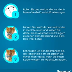 Halsband für Katzen gegen Zecken und Flöhe, wirkt abtötend und repellierend  bis zu 7-8 Monate><noscript><img width=