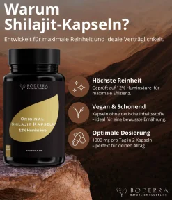 Shilajit 150 Kapseln - 50:1 Extrakt - 50% Fulvin- & 12% Huminsäure - laborgeprüft - BODERRA><noscript><img width=