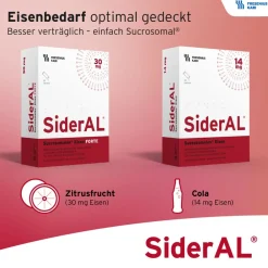 SiderAL® Eisen 14mg Cola mit Vitamin C | Nahrungsergänzungsmittel bei erhöhtem Eisenbedarf in der Stillzeit & beim Sport| Hot