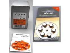 Signia 13er Hörgeräte Batterien 60 Stück +12 Testbatterien von Hörex Basic|