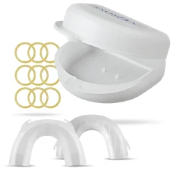 Snorflex - Anti-Schnarchschiene - inkl. Aufbewahrungsbox & 100 x Gummibänder - Transparent> New