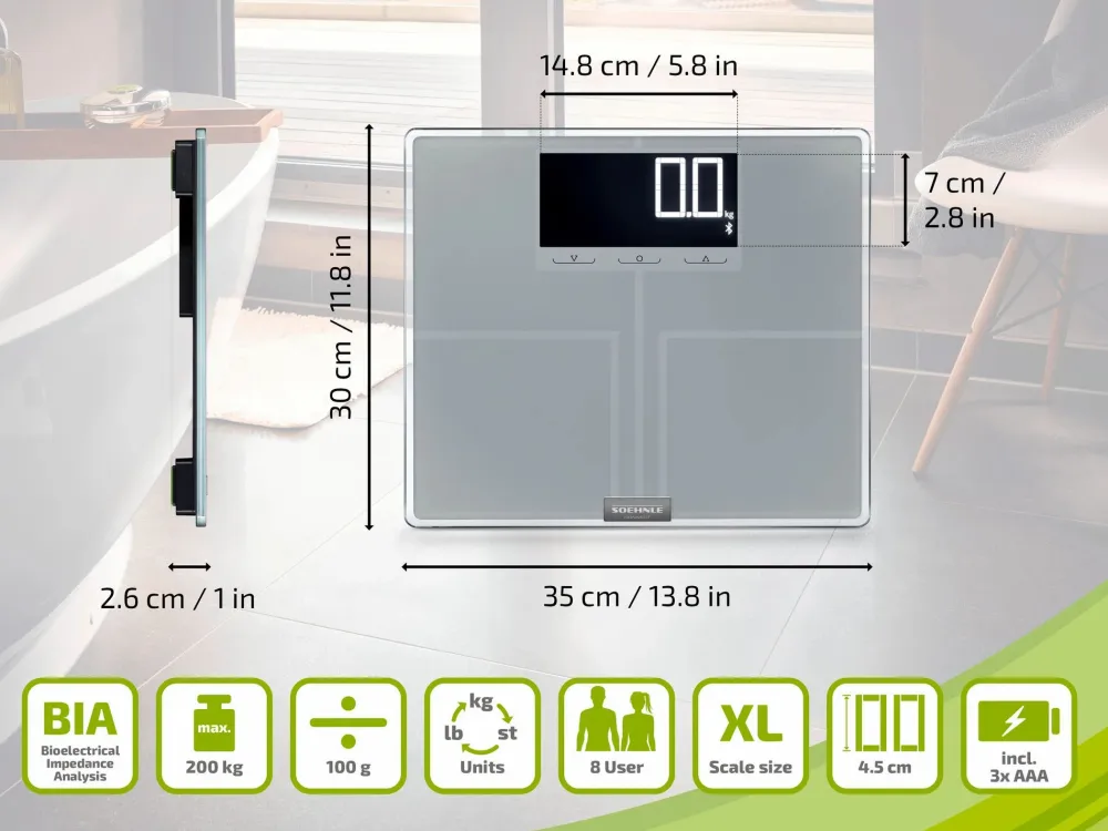 Personenwaage 63858 - Shape Sense Control 200 weiß>SOEHNLE Online