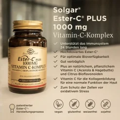 Solgar Ester-C Plus 1000 mg – Hochdosiertes Vitamin C für 24h| Hot